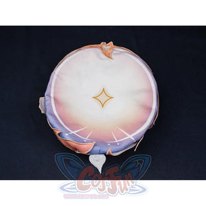 Nicole cosplay round fabric vision badge with pink-purple gradient and gold four-pointed star emblem, included costume accessory.