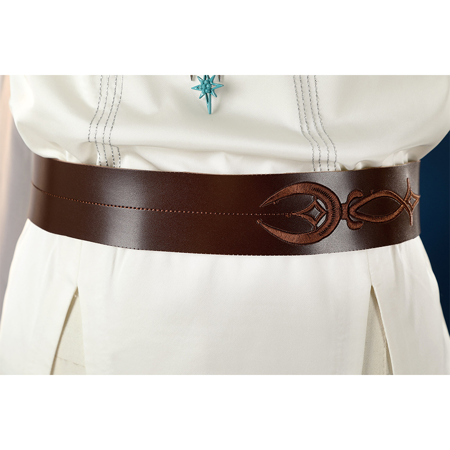 Nu: Carnival Edmond Cosplay Costume, wide dark-colored waist belt that accentuates the waistline.