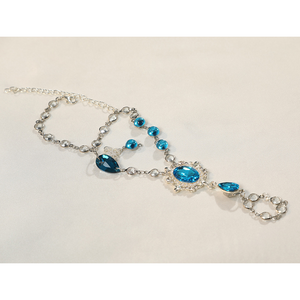 Nu: Carnival Edmond Cosplay Costume, the bracelet is made of blue gems and white rhinestones.