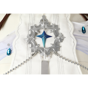 Nu: Carnival Edmond Cosplay Costume, sliver metallic breast ornament and a pendant.