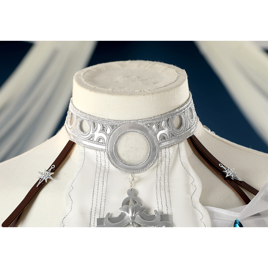 Nu: Carnival Edmond Cosplay Costume, high-neck collar with metallic decorative elements and a pendant.