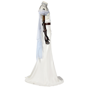 Nu: Carnival Edmond Cosplay Costume, dress flows backward into a soft train-like silhouette.