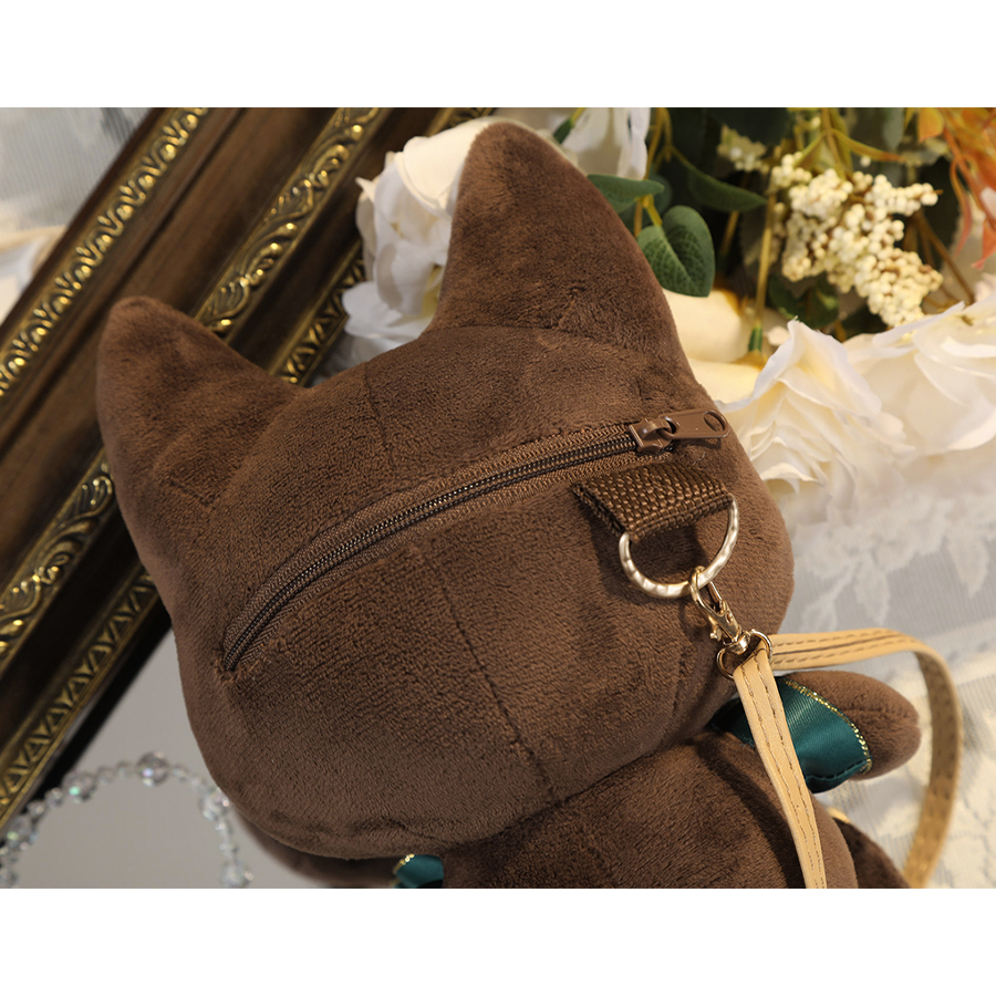 Nu: Carnival Garu Cosplay Costume, brown doll bag, there is a zipper on the back.