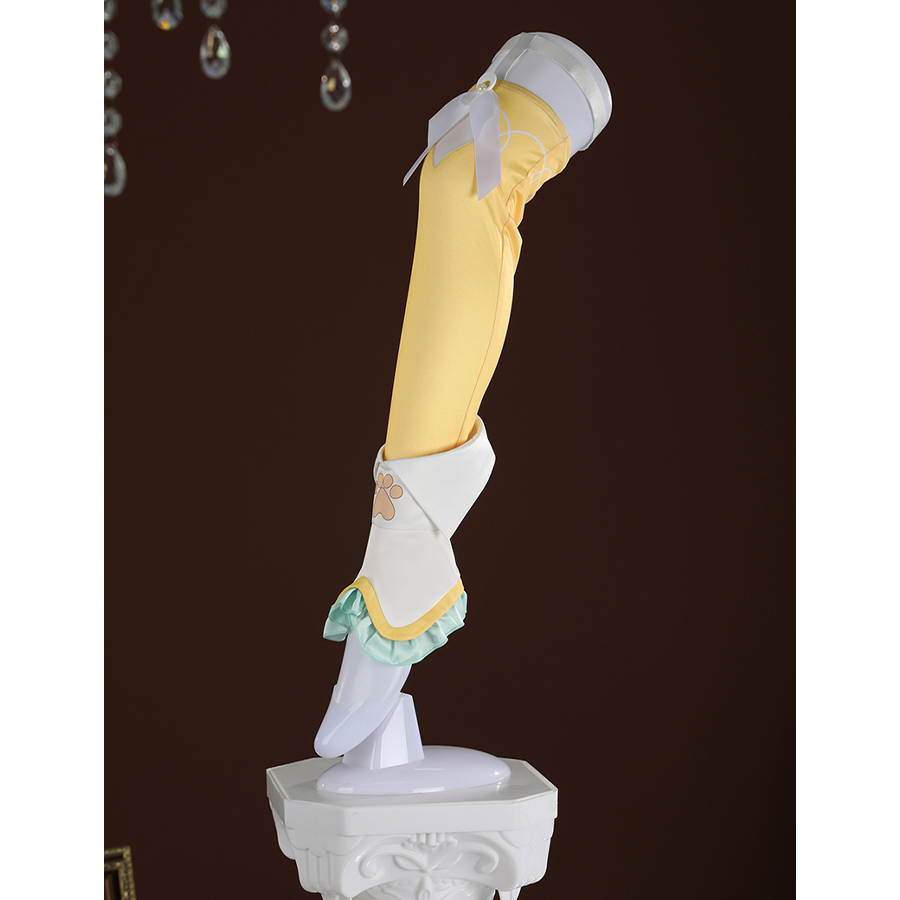 Nu: Carnival Garu Cosplay Costume, yellow leg socks and white leg covers, complete the cohesive look.