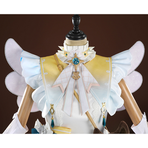 Nu: Carnival Garu Cosplay Costume, the collar is decorated with a bow, and the sleeves are flutter sleeves.