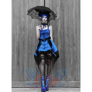 Gothic Strap Dark Two-Piece Dress S22011 S /