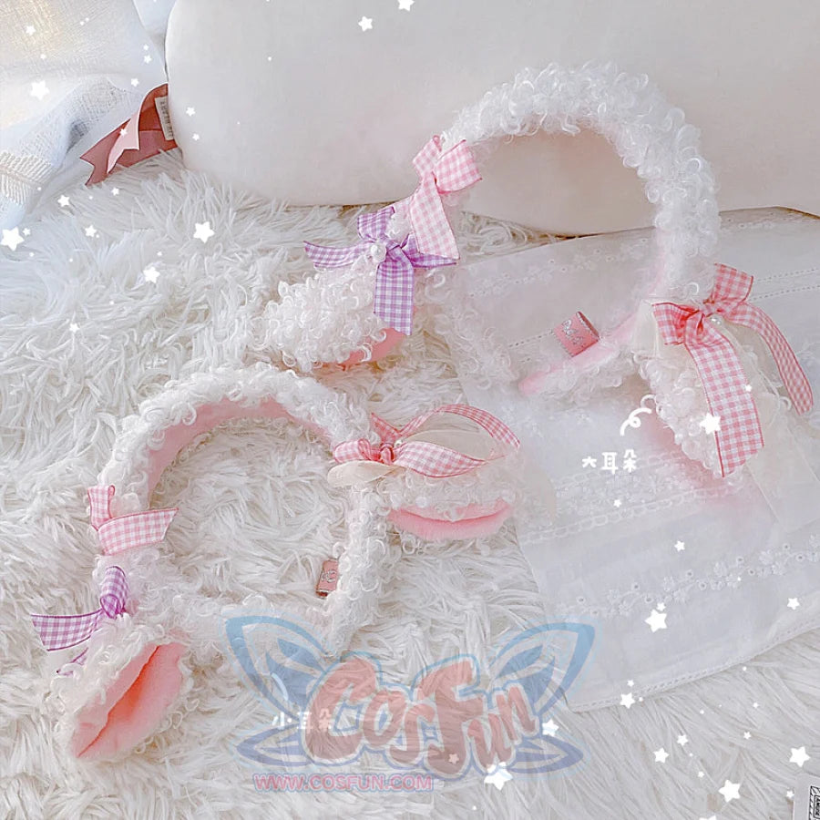 Sweet And Lovely Lolita Lamb Ear Hairband White / Small