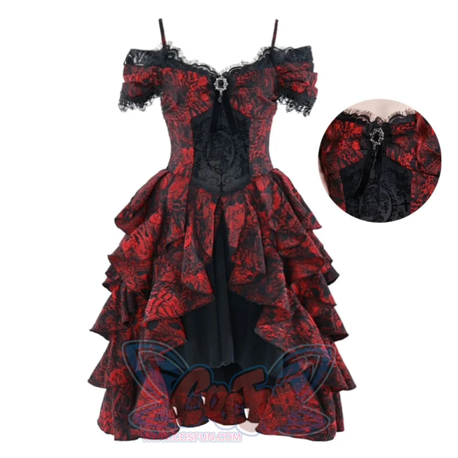 gothic summer dresses Gothic Off Shoulder Wave Dress Summer S22012, S / Dress