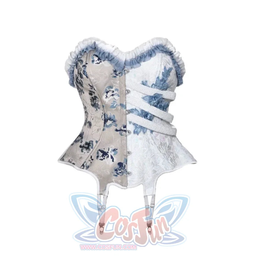 Lace and Ashes Gothic Ribcage Lace Bone Corset Dress Set Autumn - cosfun