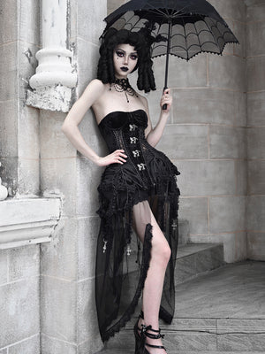 Gothic Dark Strap Corset Set