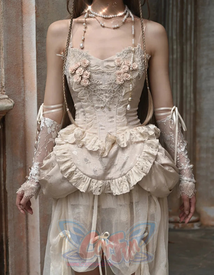 Heartbreak Ballet Classic European Rococo Embroidered Fishbone Dress S - cosfun Heartbreak Ballet Classic European Rococo Embroidered Fishbone Dress S - cosfun