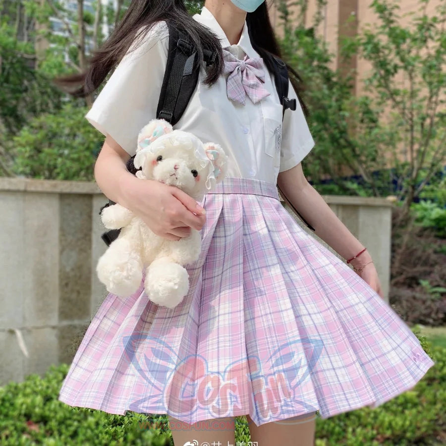 Japanese Style Soft Girl Plaid Pleated Skirt S20384 - cosfun