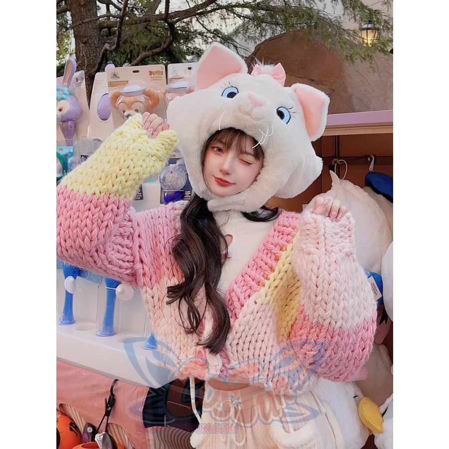 Autumn And Winter Sweet Girl Splice Sweater Coat L