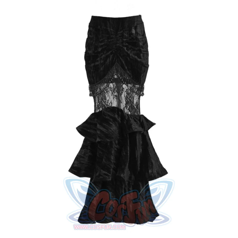Velvet Palace Gothic Rococo Hip-wrapped Mermaid Skirt S