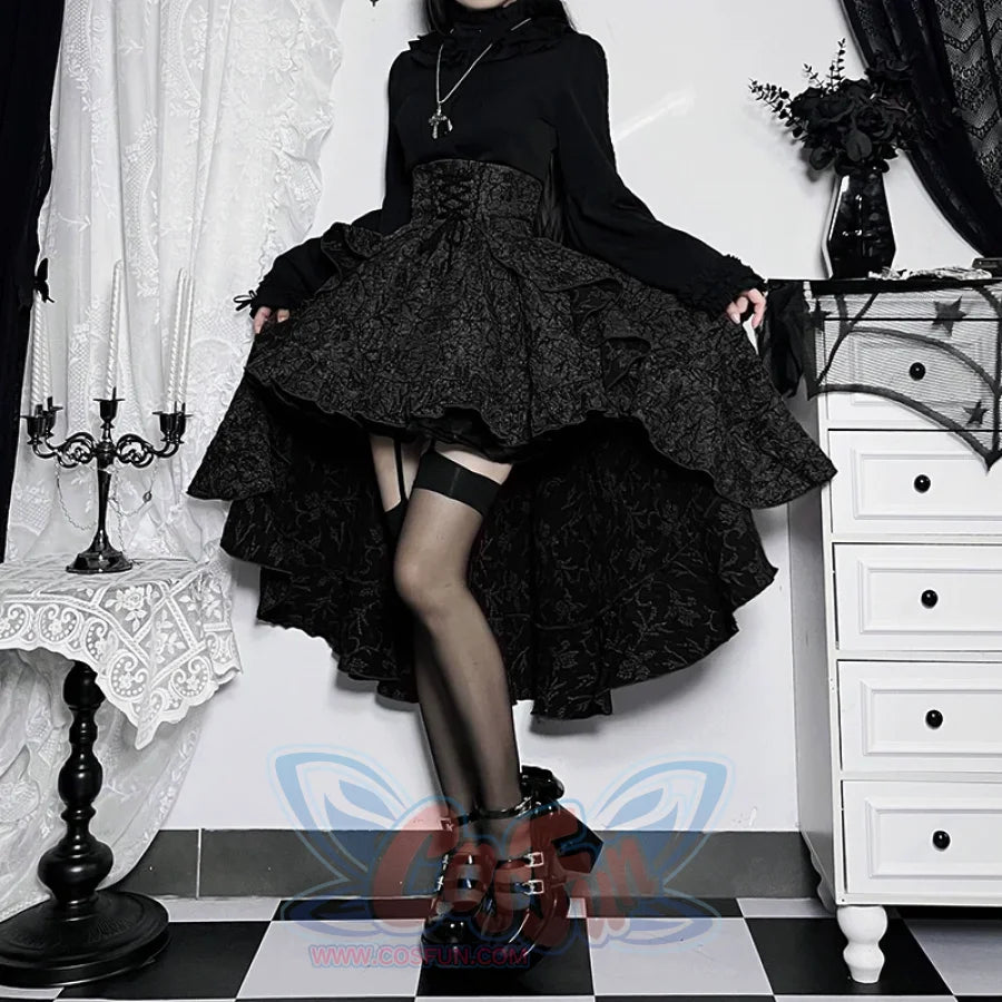 Halloween Gothic Lolita Red And Black Vintage Set