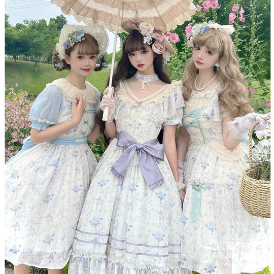 Vintage Elegant Floral Lolita Dress S22186