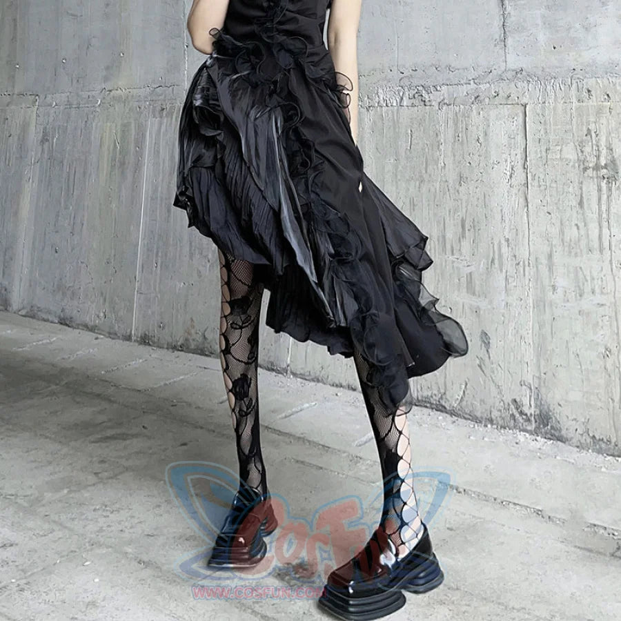 Hot Girl Rose Hollow Out Fishing Net Stockings S22404 One Size