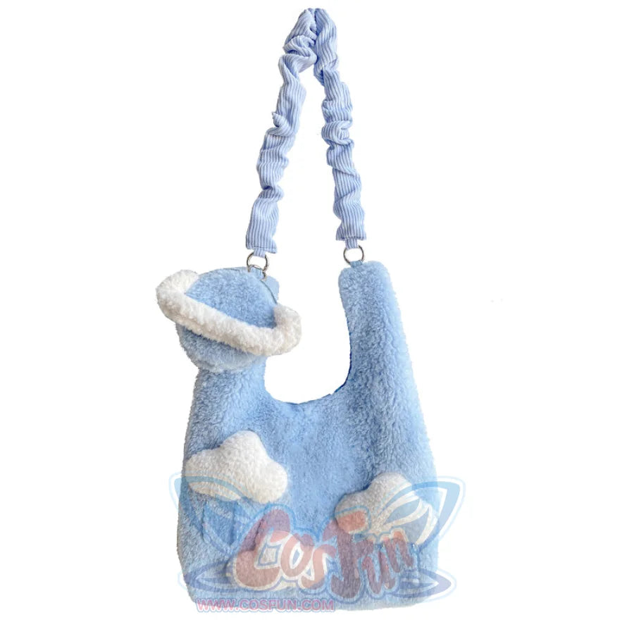 Blue Cloud Plush Large-Capacity Handbag S22426 - cosfun