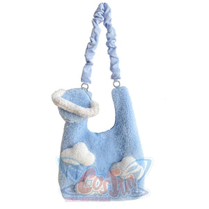 Blue Cloud Plush Large-Capacity Handbag S22426 - cosfun