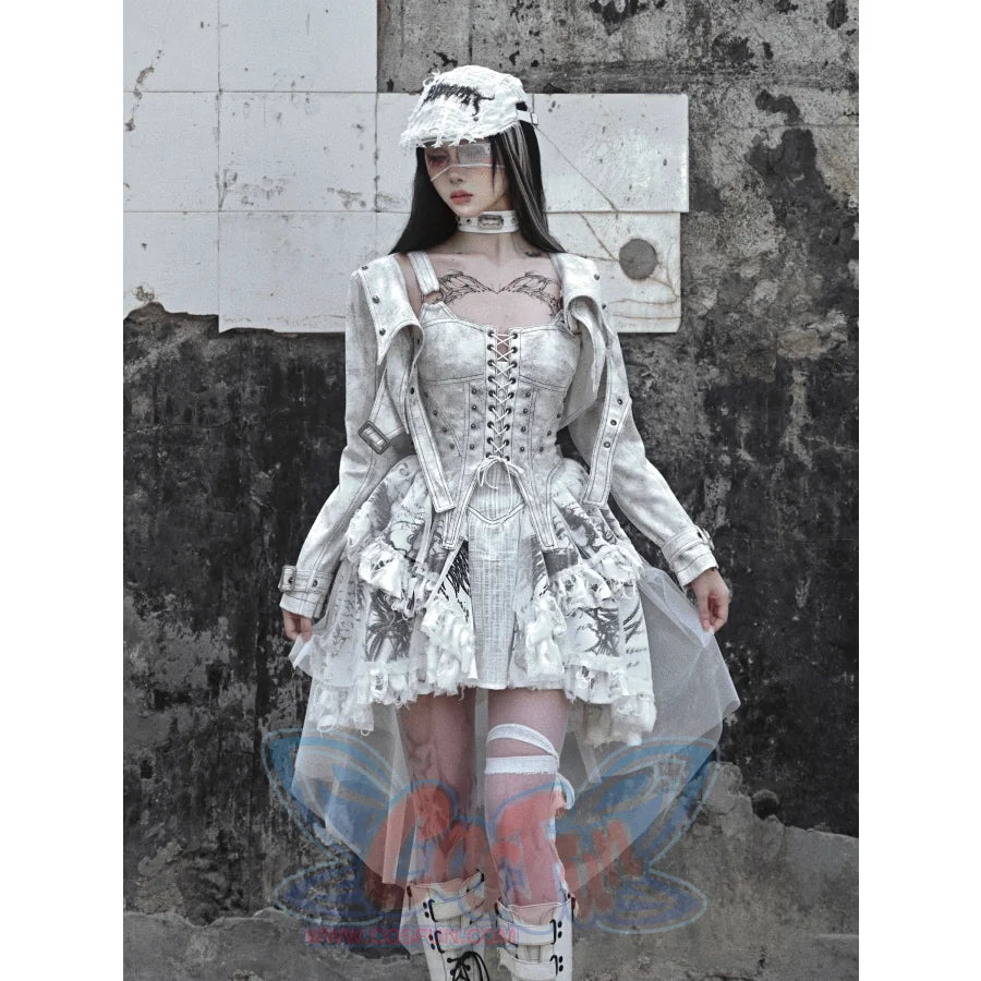 Suede Punk Shoulder Pads Short Jacket - cosfun