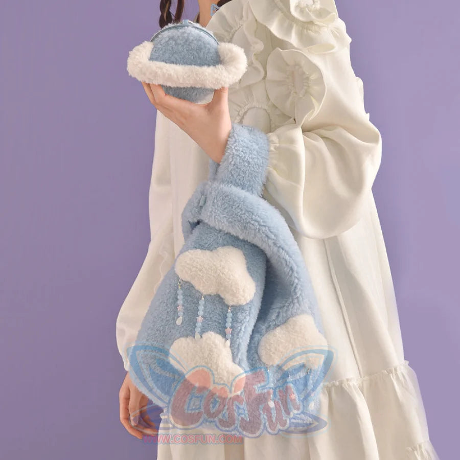 Blue Cloud Plush Large-Capacity Handbag S22426 - cosfun