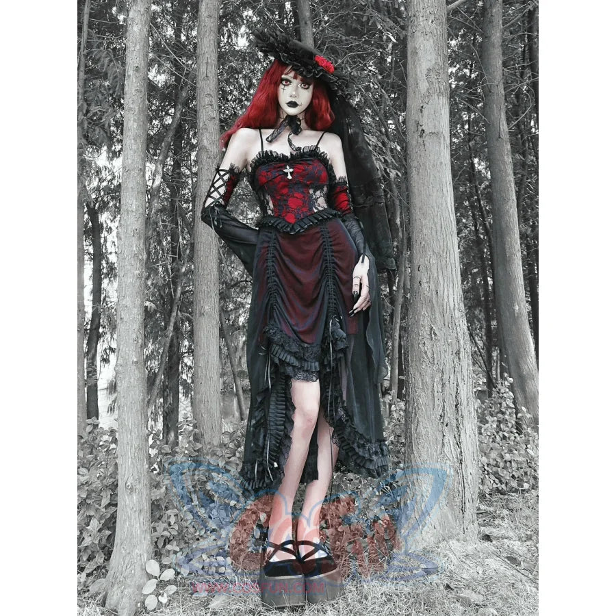 Spring And Autumn Drawstring Lace Halter Dress S30476