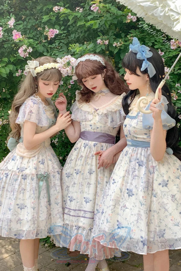 Vintage Elegant Floral Lolita Dress S22186