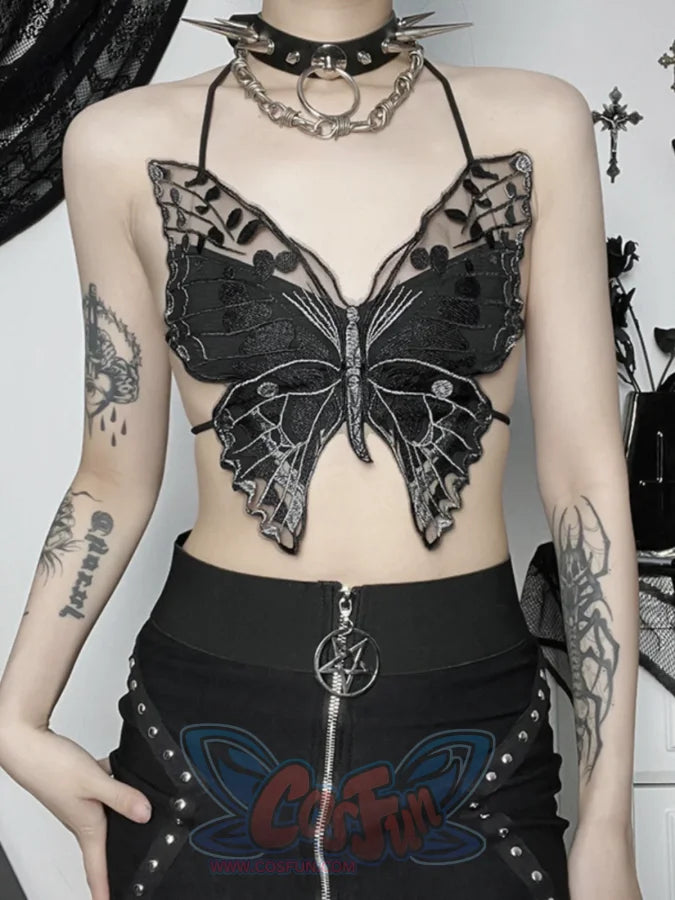 Dark Butterfly Lace Top