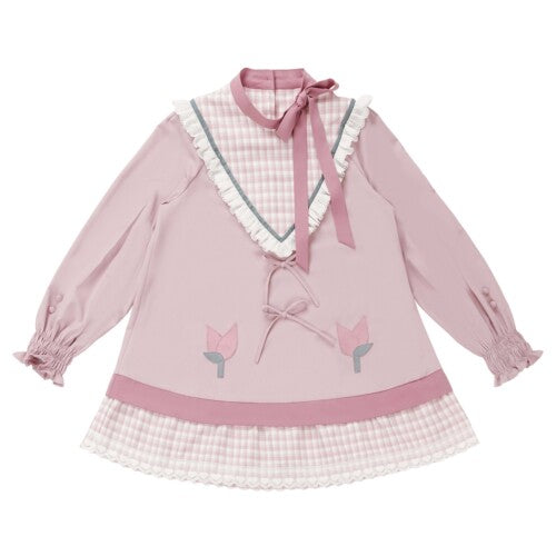 Dreamy Pink Mori Girl Layered Knit Set