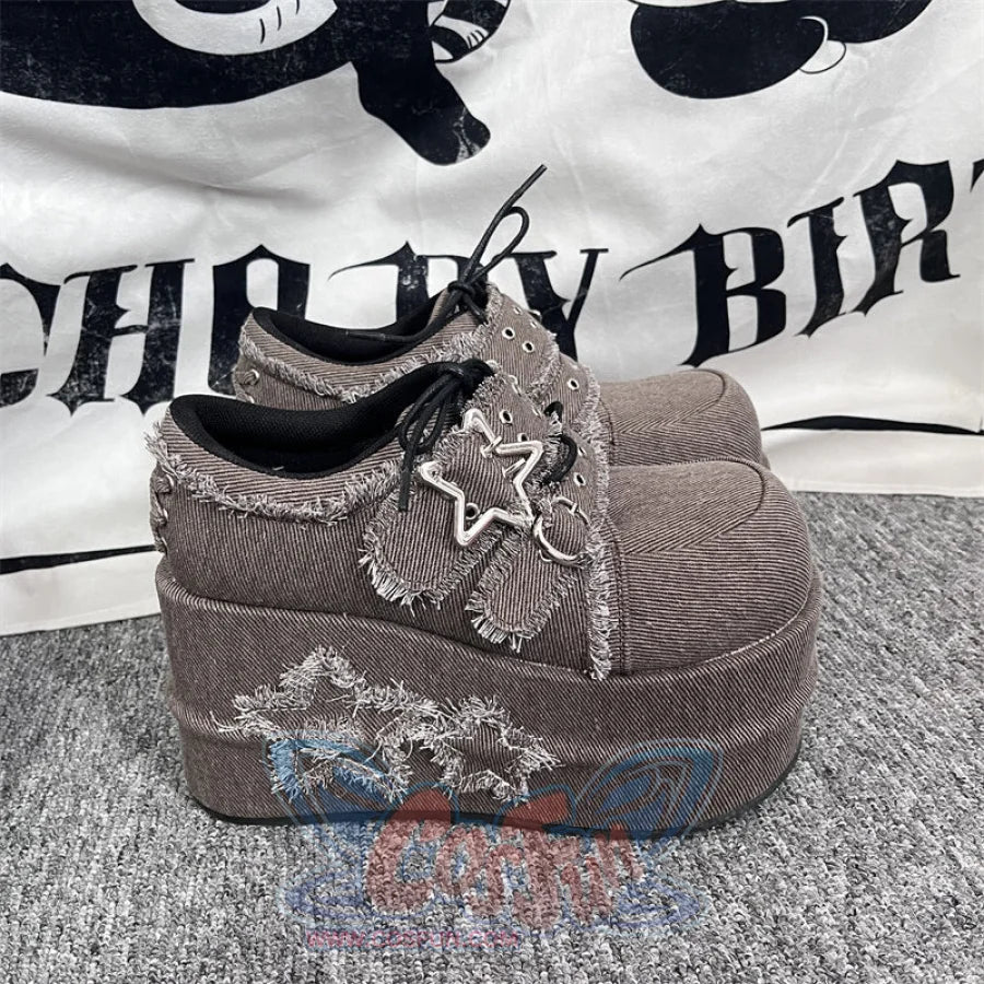 Original Star Denim Thick Shoes Brown denim / 34 Shoes
