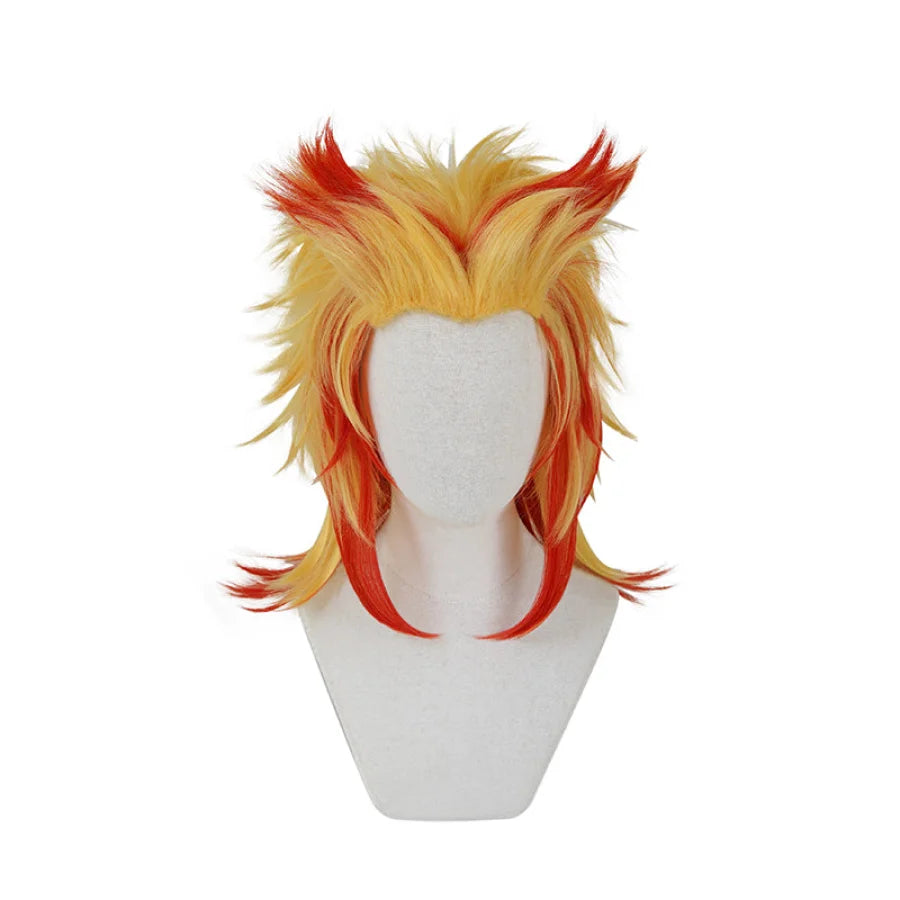 Demon Slayer Kimetsu No Yaiba Rengoku Kyoujurou Cosplay Wigs Ponytail Red And Yellow Mp005672