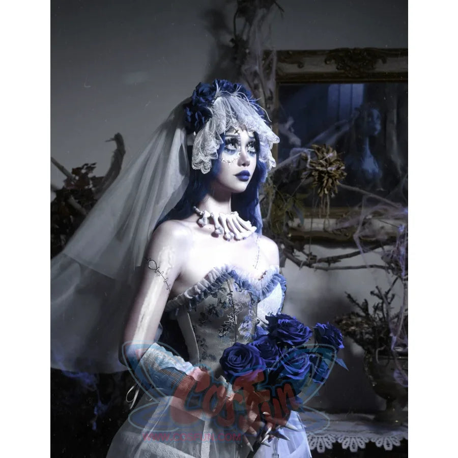 Lace and Ashes Gothic Ribcage Lace Bone Corset Dress Set Autumn - cosfun