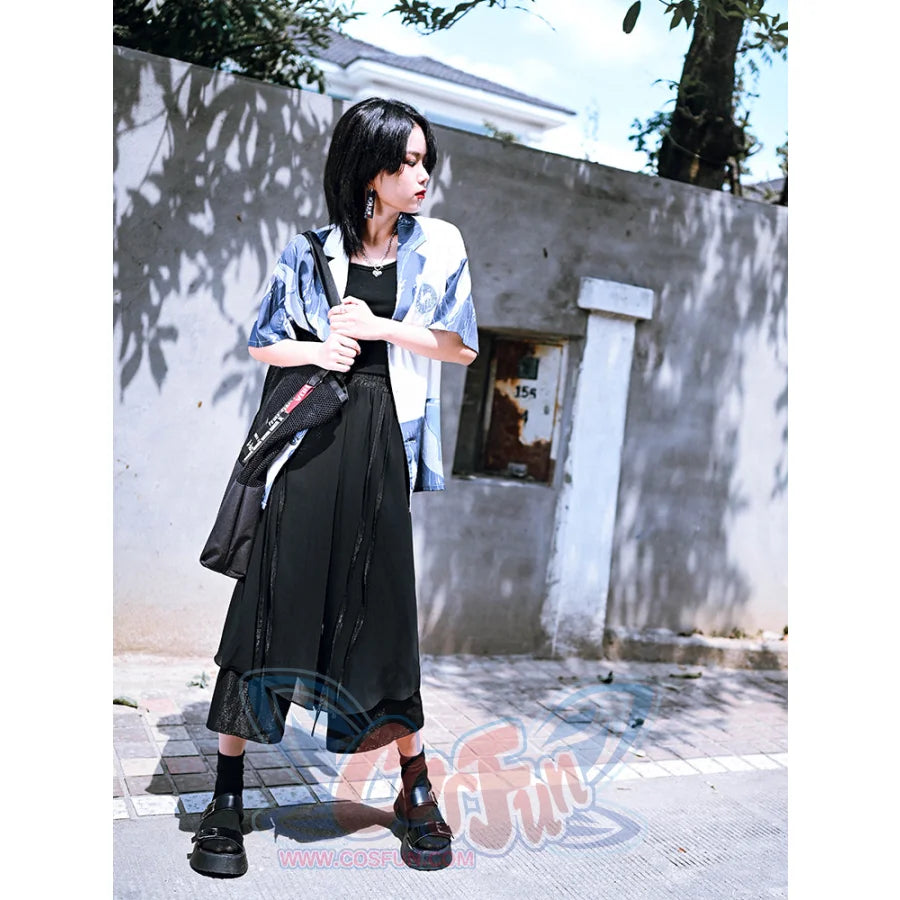 Black Casual Wide Leg Pants Loose Cropped Pants