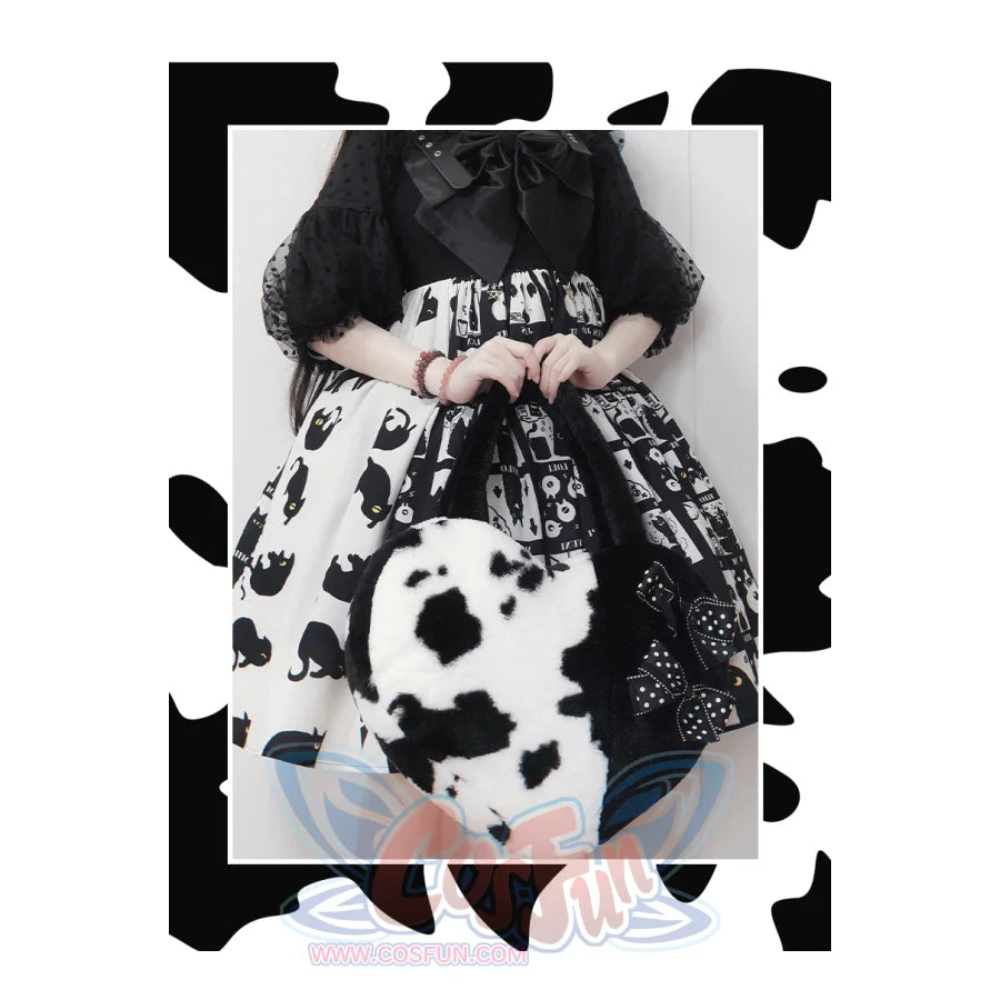 Lovely Lolita Heart-shaped Cow Handbag