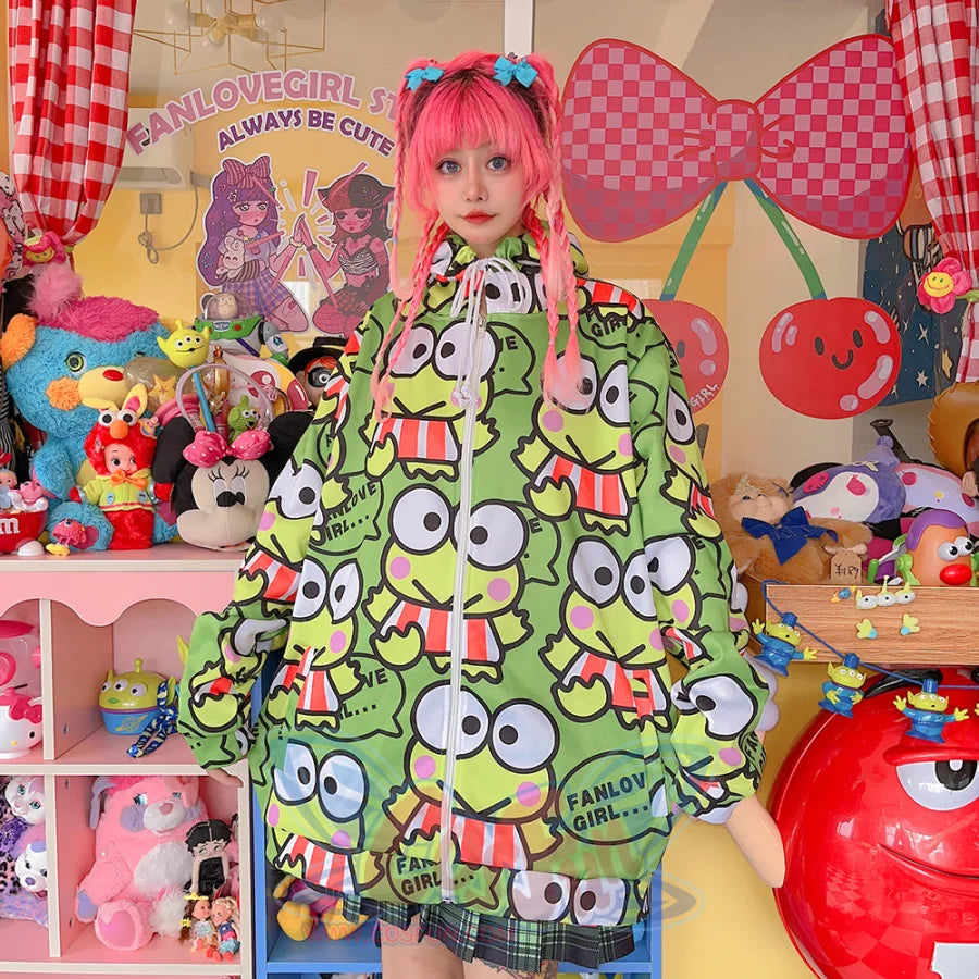 Pullover Sweet Cartoon Loose And Fluffy Long Sleeve Hooded Coat