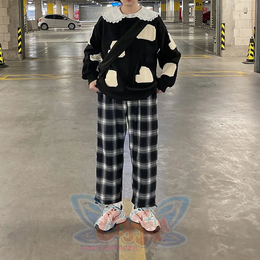 Baby Collar Fleece Black Hoodie - cosfun