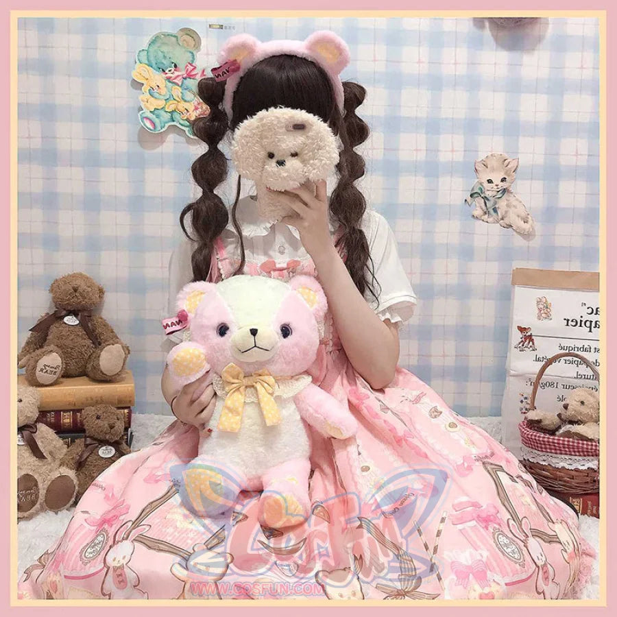 Sweet and Lovely Lolita Crossbody Bear Bag Pink