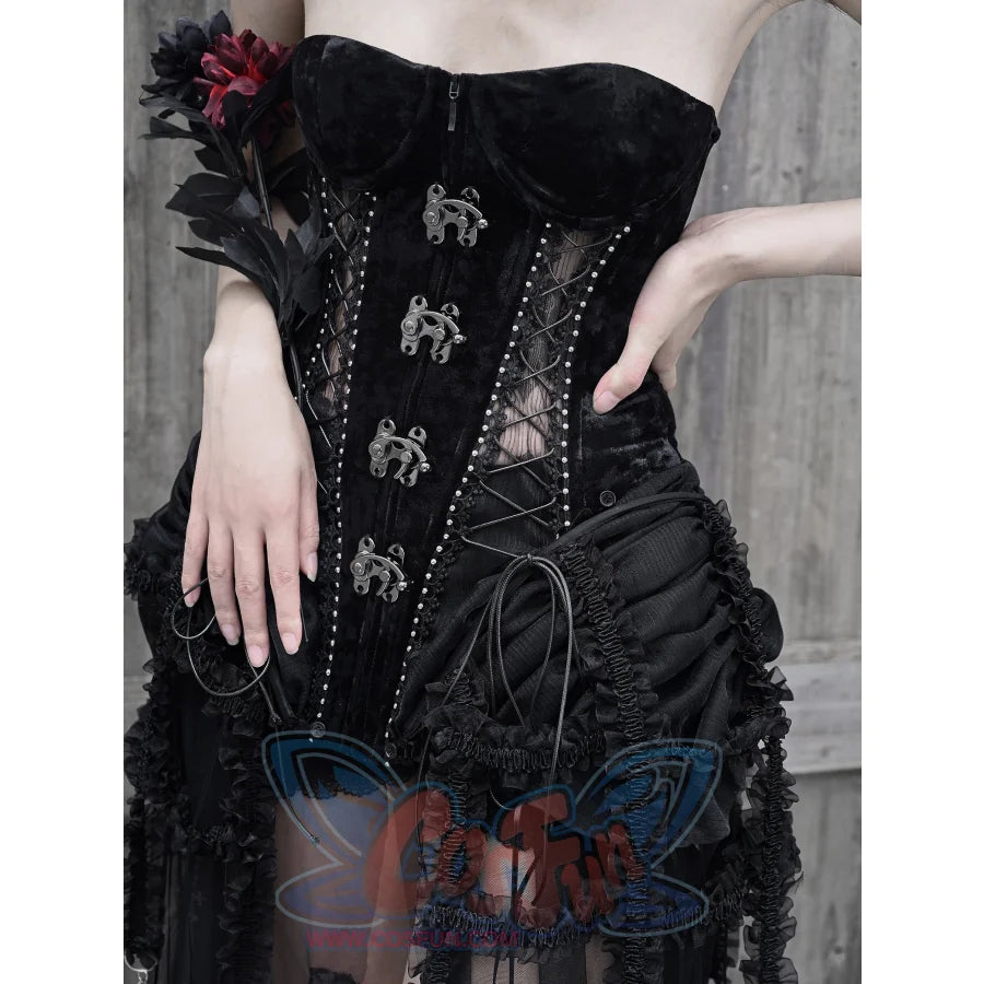 Gothic Dark Strap Corset Set S22982