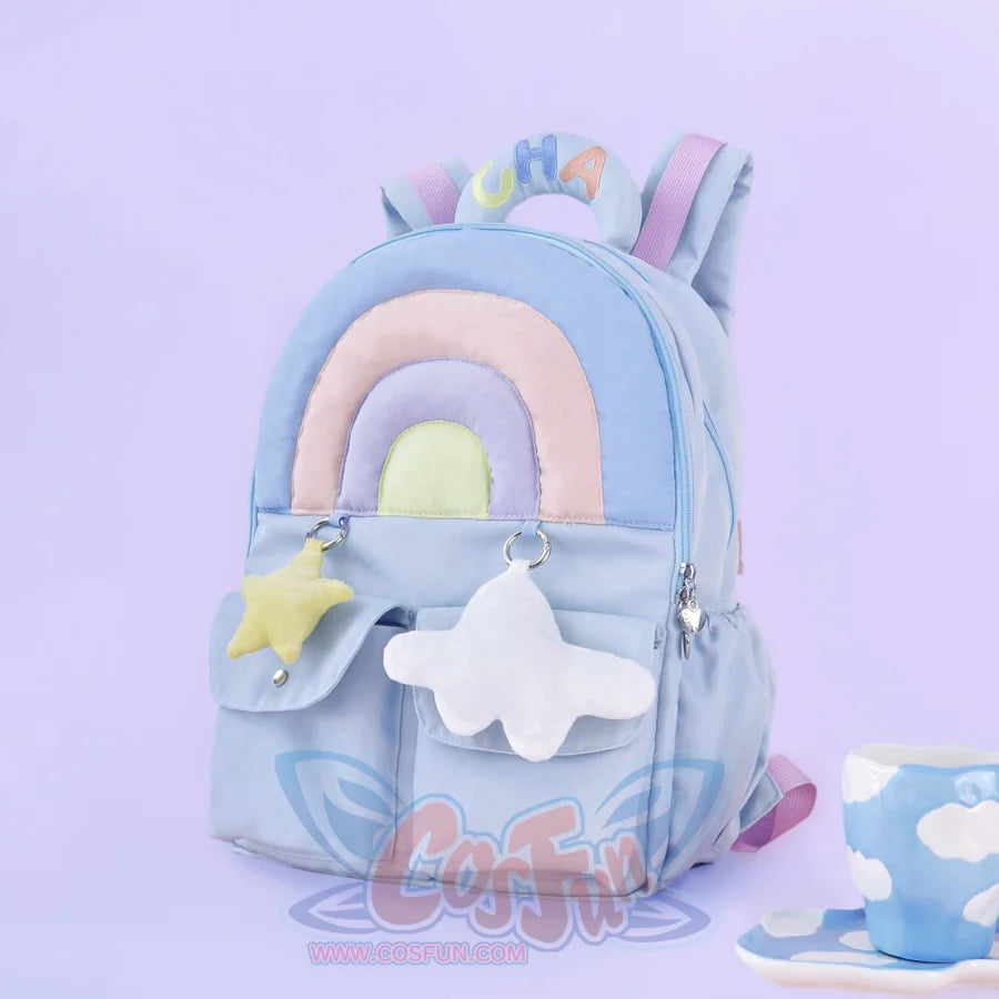 Lovely Rainbow Large-Capacity Backpack Light Bule