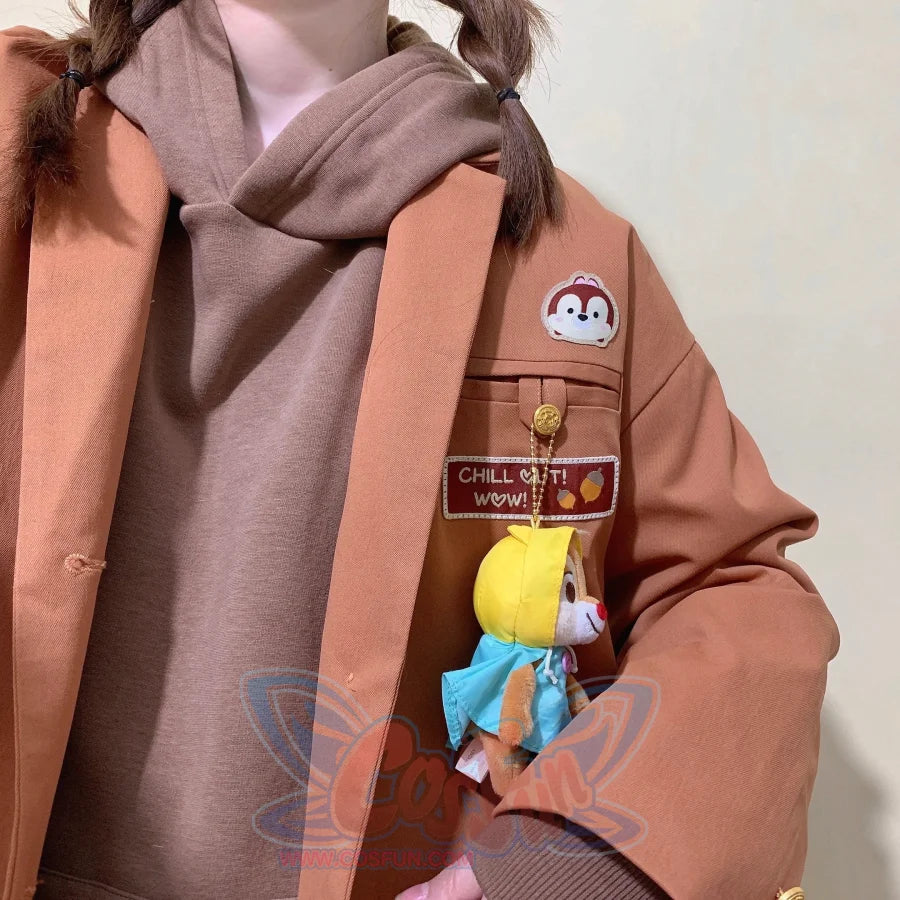 Japanese JKDK Couple Casual Embroidery Suit Coat Brown / S