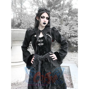 Classic Gothic Woolen Bat Collar Dark Style Coat