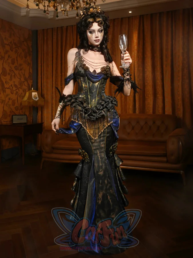Collection Gilt Classical European Corset Fishbone Corset Dress - cosfun Collection Gilt Classical European Corset Fishbone Corset Dress - cosfun