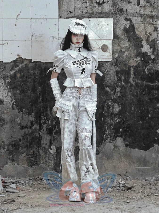 Ruffled Knit Raglan Punk Sleeve Covers - cosfun