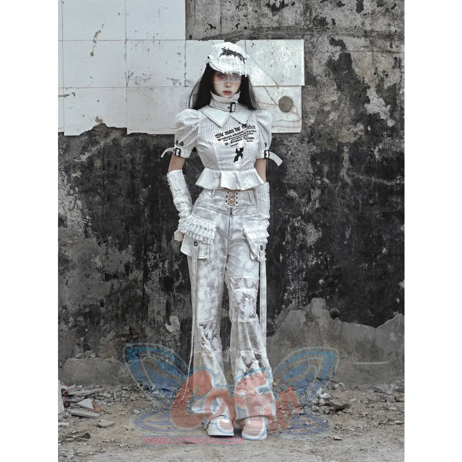 Ruffled Knit Raglan Punk Sleeve Covers - cosfun