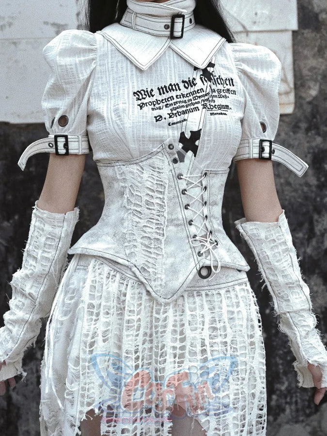 Ruffled Knit Raglan Punk Sleeve Covers - cosfun