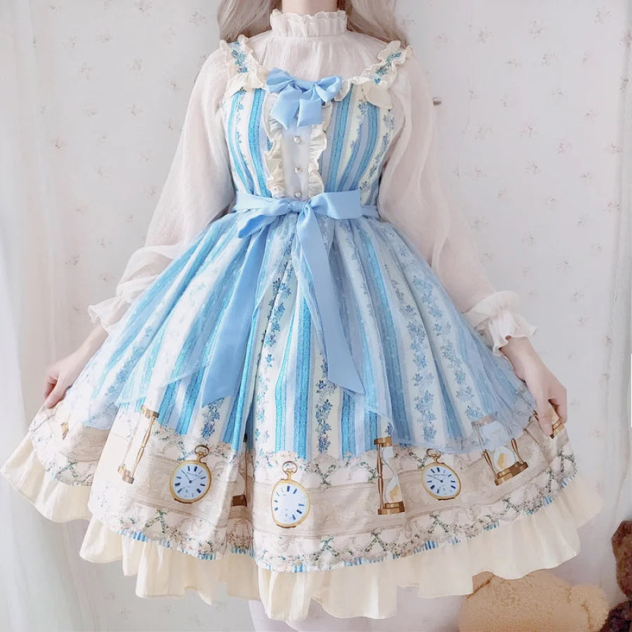 Kawaii Lolita Dress Lace Princess Skirt Lolita Cosplay Summer Dress J52006 Costumes