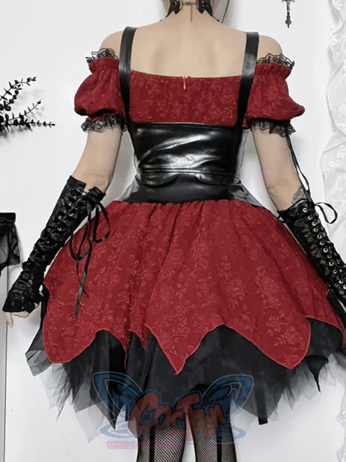 Halloween Red Lolita Punk Puffy Dress