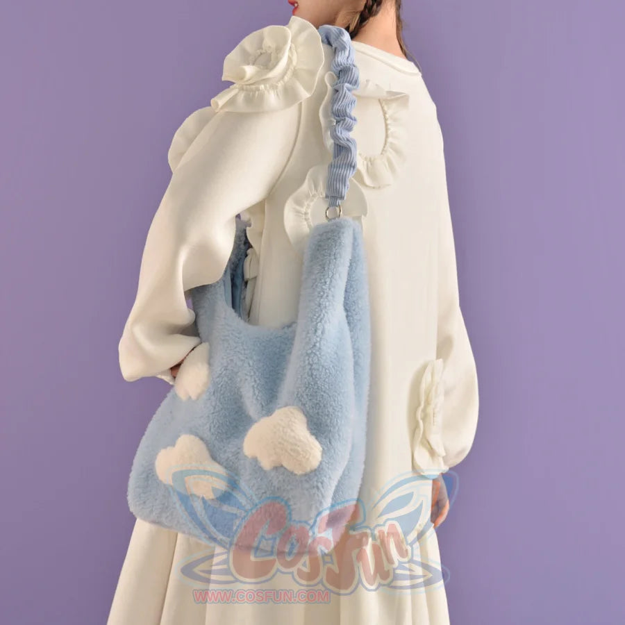 Blue Cloud Plush Large-Capacity Handbag S22426 - cosfun