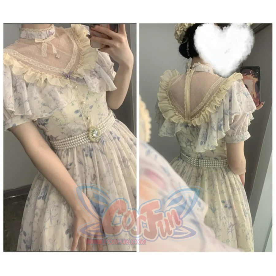 Vintage Elegant Floral Lolita Dress S22186