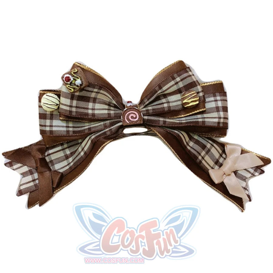 Sweet Lolita Big Bowknot Hairpin Chocolate